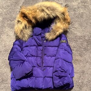 Il Gufo Vibrant Purple Puffer with Faux Fur Trim